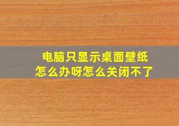 电脑只显示桌面壁纸怎么办呀怎么关闭不了