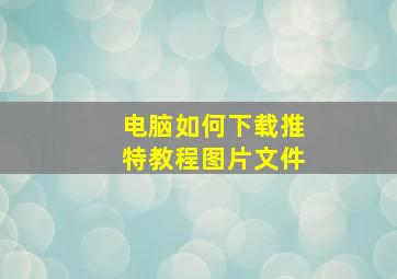 电脑如何下载推特教程图片文件