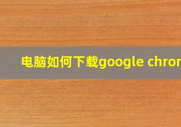 电脑如何下载google chrome