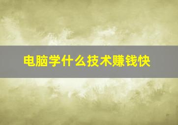 电脑学什么技术赚钱快