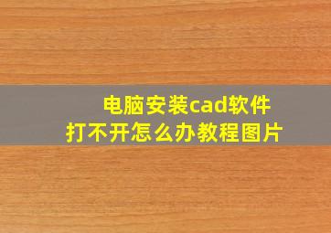 电脑安装cad软件打不开怎么办教程图片