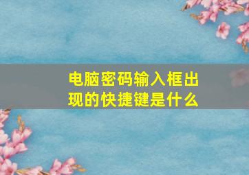 电脑密码输入框出现的快捷键是什么