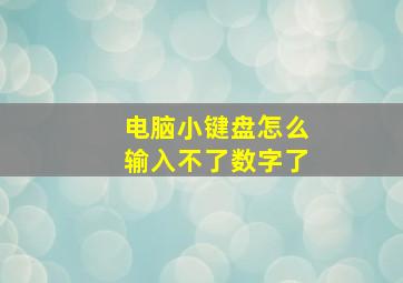 电脑小键盘怎么输入不了数字了