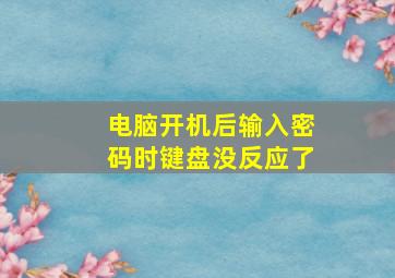 电脑开机后输入密码时键盘没反应了