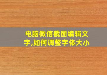 电脑微信截图编辑文字,如何调整字体大小