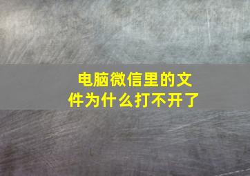 电脑微信里的文件为什么打不开了