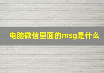 电脑微信里面的msg是什么