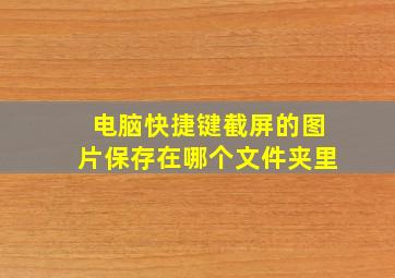 电脑快捷键截屏的图片保存在哪个文件夹里