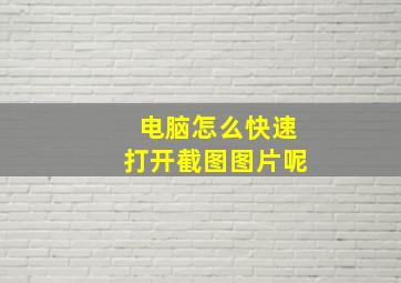 电脑怎么快速打开截图图片呢