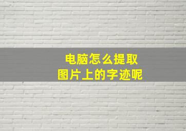 电脑怎么提取图片上的字迹呢