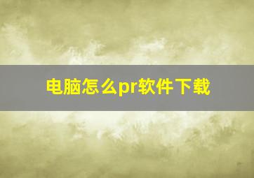 电脑怎么pr软件下载