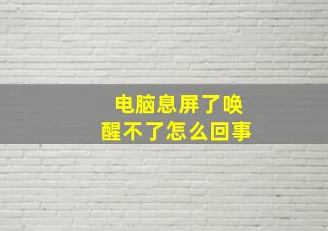 电脑息屏了唤醒不了怎么回事