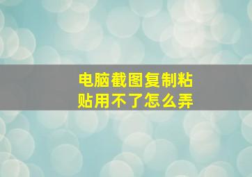 电脑截图复制粘贴用不了怎么弄