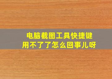 电脑截图工具快捷键用不了了怎么回事儿呀