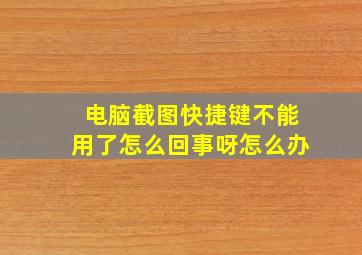 电脑截图快捷键不能用了怎么回事呀怎么办