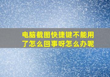 电脑截图快捷键不能用了怎么回事呀怎么办呢