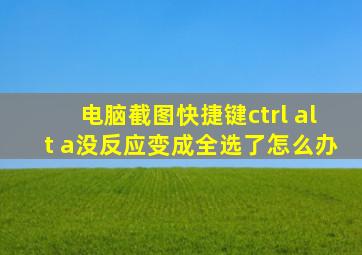 电脑截图快捷键ctrl+alt+a没反应变成全选了怎么办