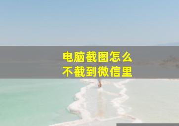 电脑截图怎么不截到微信里