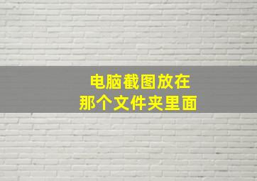 电脑截图放在那个文件夹里面