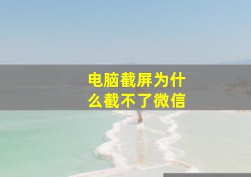 电脑截屏为什么截不了微信