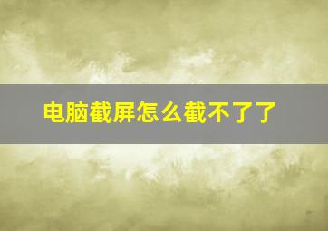 电脑截屏怎么截不了了