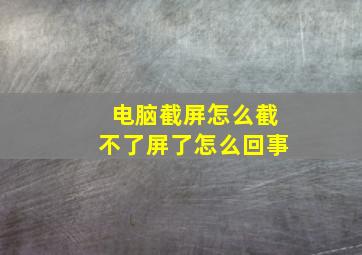 电脑截屏怎么截不了屏了怎么回事