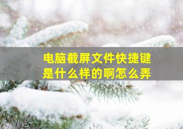 电脑截屏文件快捷键是什么样的啊怎么弄