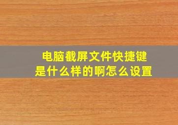 电脑截屏文件快捷键是什么样的啊怎么设置