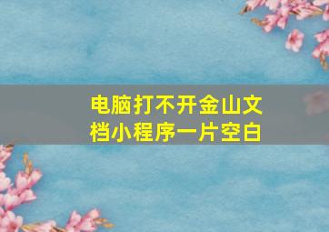 电脑打不开金山文档小程序一片空白