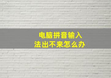 电脑拼音输入法出不来怎么办