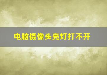 电脑摄像头亮灯打不开