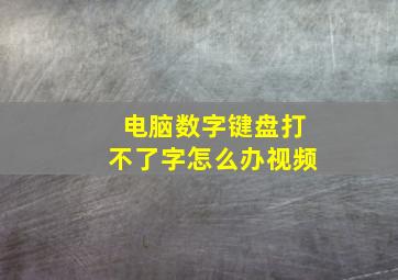 电脑数字键盘打不了字怎么办视频