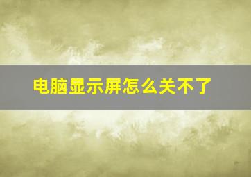 电脑显示屏怎么关不了