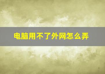 电脑用不了外网怎么弄