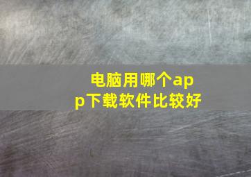 电脑用哪个app下载软件比较好