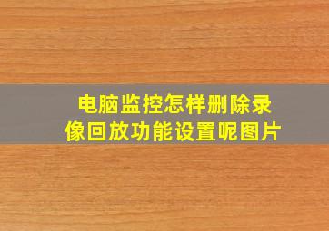 电脑监控怎样删除录像回放功能设置呢图片