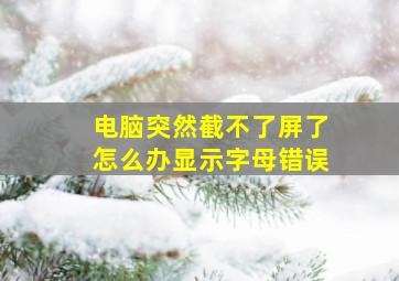 电脑突然截不了屏了怎么办显示字母错误