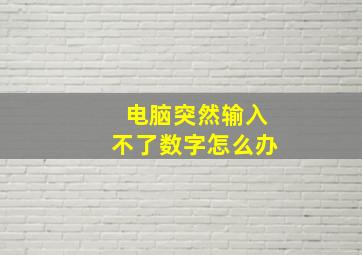 电脑突然输入不了数字怎么办