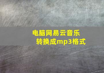 电脑网易云音乐转换成mp3格式