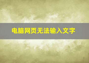 电脑网页无法输入文字