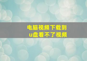 电脑视频下载到u盘看不了视频