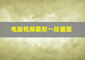 电脑视频截取一段画面