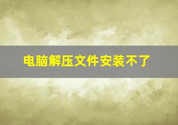 电脑解压文件安装不了