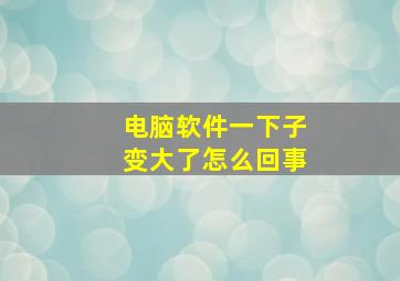 电脑软件一下子变大了怎么回事