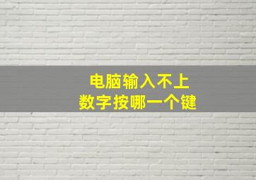 电脑输入不上数字按哪一个键