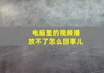 电脑里的视频播放不了怎么回事儿