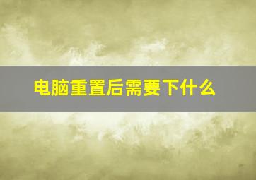 电脑重置后需要下什么