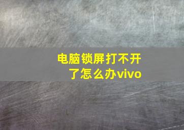 电脑锁屏打不开了怎么办vivo