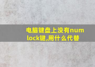 电脑键盘上没有numlock键,用什么代替