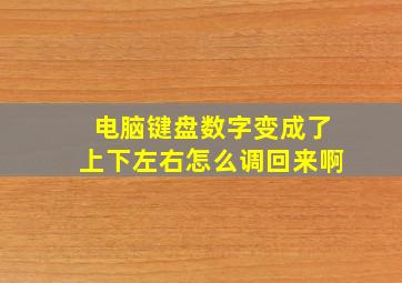 电脑键盘数字变成了上下左右怎么调回来啊